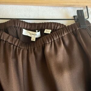 Vince Espresso Brown Silk Bias Pant - XS